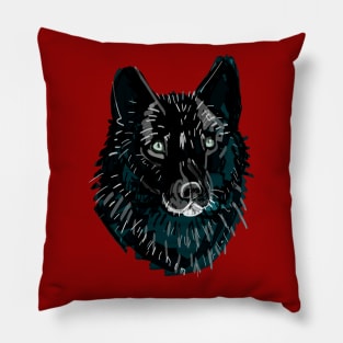 Black Wolf Pillow