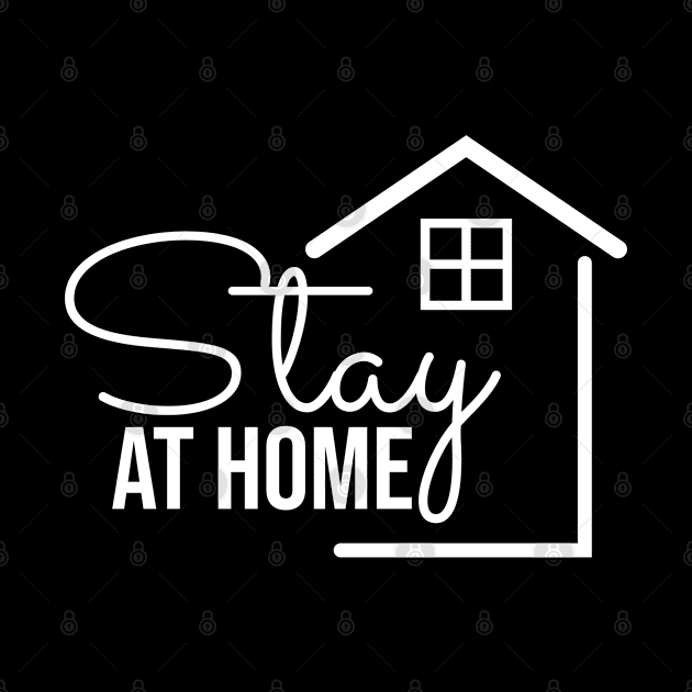 stay at home text with a home icon by Khenyot