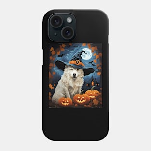 Aesthetic Halloween Great Pyrenee Dog Witch Pumpkin Horror Nights Custom Phone Case