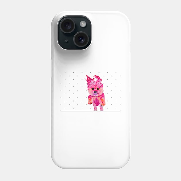 I Love Luz the Morkie over Polka Dots Phone Case by AmandaAAnthony