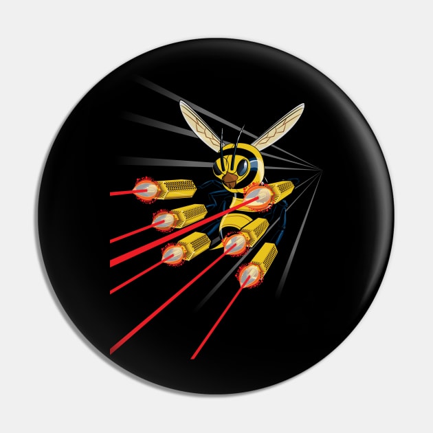 Killer Bee with Laser Legs Pin by eShirtLabs