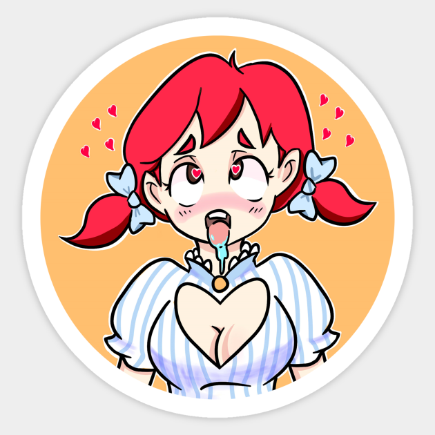 Wendy's Ahegao - Wendys - Sticker | TeePublic