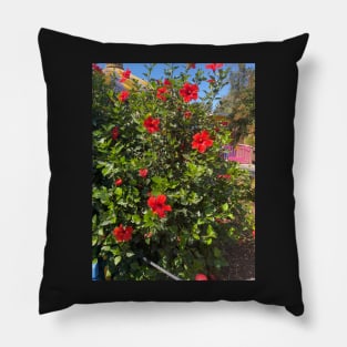 Red Flowers Pillow