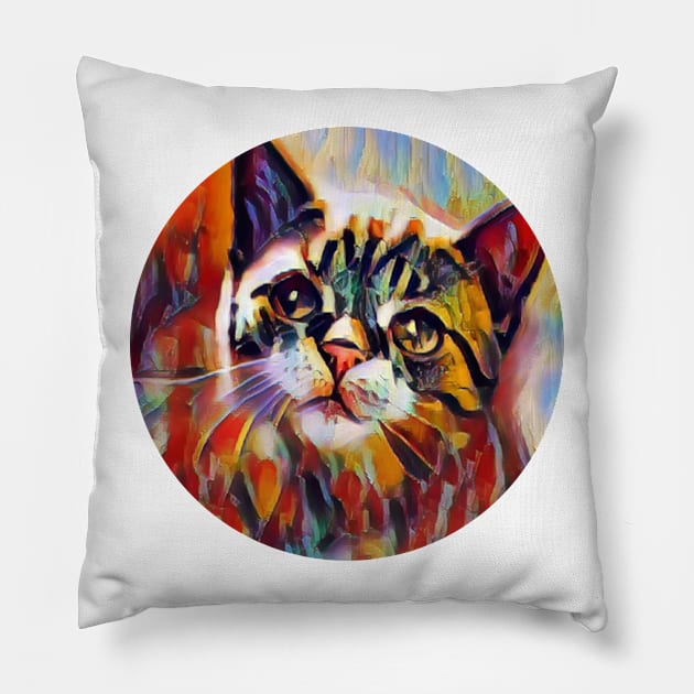 Curled Up floppy cat Pillow by GoranDesign