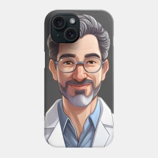 Cartoon Style Portrait - Man Doctor/Scientist/Chemist/Lab Worker Phone Case