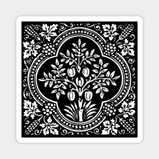 Fig Tree (Square) - White Bkg Magnet