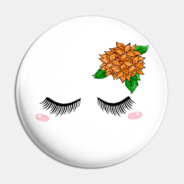 Cute Close Eyelash with flowers Pin by Funtimeisparty