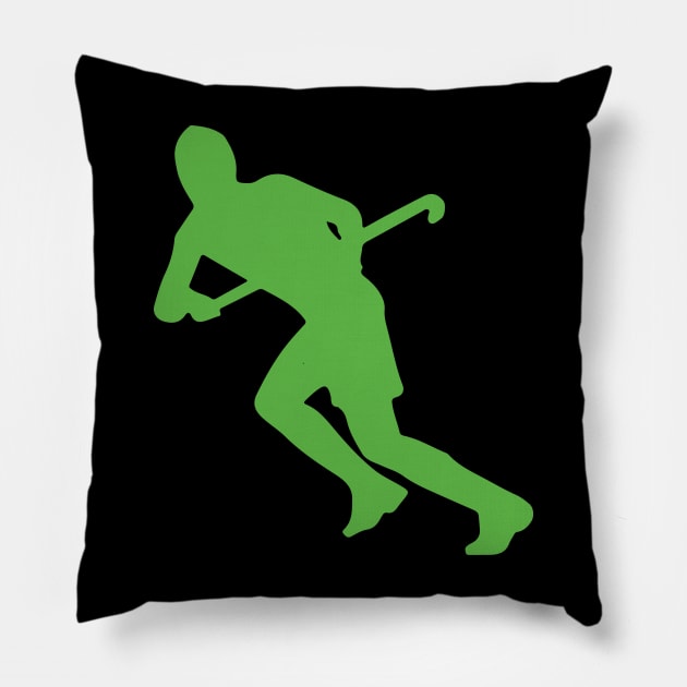 Field Hockey Player Silhouette Pillow by Gregorous Design