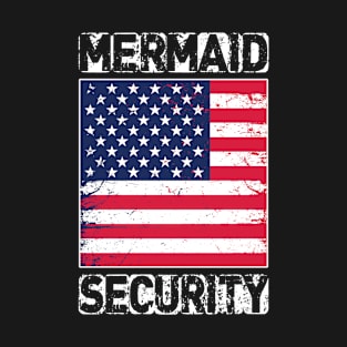 Mermaid Security American Flag T-Shirt