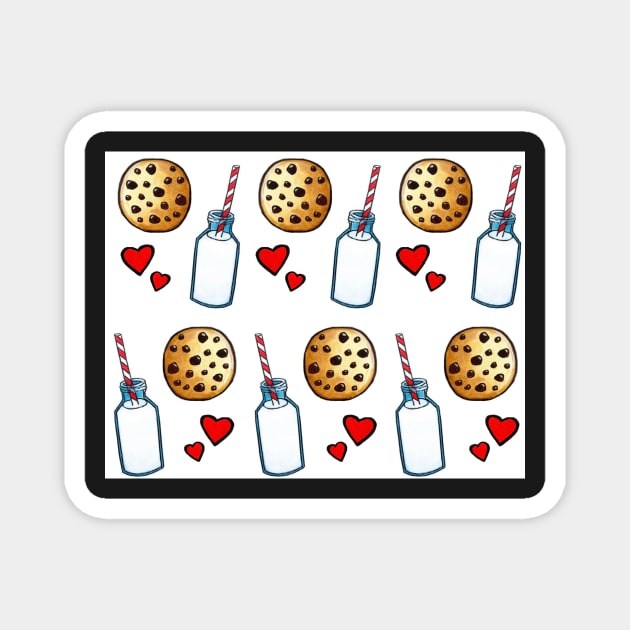 Cookies and milk Magnet by Viviredsonja