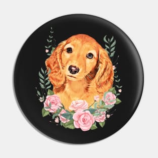 Long Haired Dachshund With Floral Pin