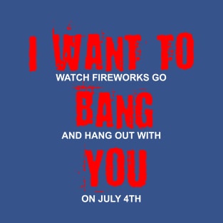 I Want To Watch Fireworks Bang And Hang Out With You Funny T-Shirt