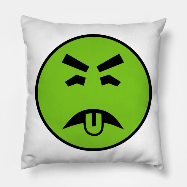 Yuck Emojis, Yuk Symbol Pillow by Motivation sayings 