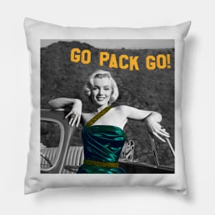 Marilyn at the Go Pack Go! Sign in Hollywood Pillow