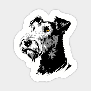 Stunning and Cool Airedale Terrier Monochrome and Gold Portrait for Father's Day Magnet