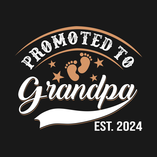 Promoted To Grandpa Est 2024 Fathers Day New Grandpa by Jenna Lyannion