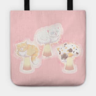 Mushroom Cats (With Background) Tote