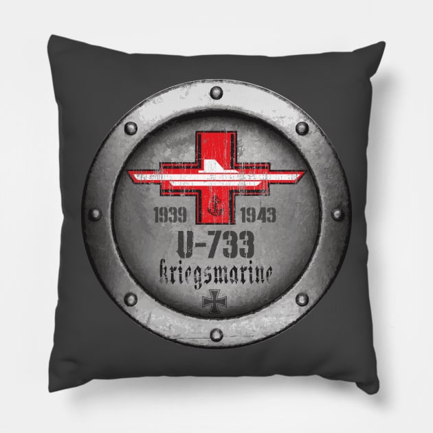 Vintage U-boat logo design Pillow by silvercloud