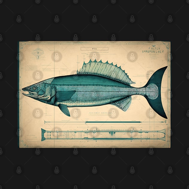 Pike Fish Print by DanielLiamGill