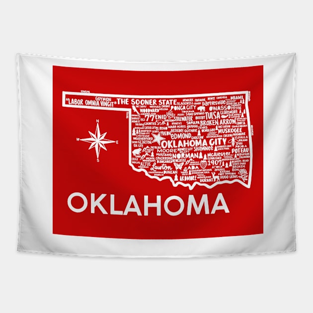 Oklahoma Map Tapestry by fiberandgloss