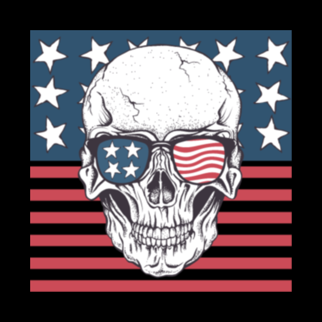 Niche Skull Island Mod Art American Flag Skull Vector ...