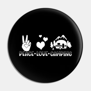 Peace Love Camping Caravan Grandma Renter Gift Pin