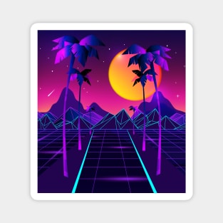 synthwave country side Magnet