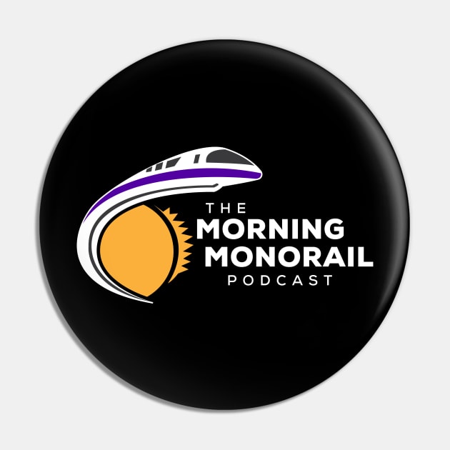 Morning Monorail Logo (White Text) Pin by MorningMonorail