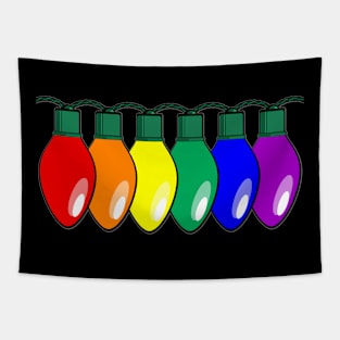 LGBTQ Pride Christmas Lights Tapestry