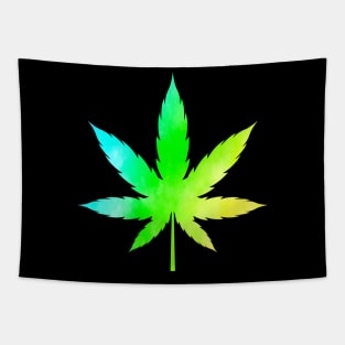 cayan yellow green watercolor weed leaf Tapestry