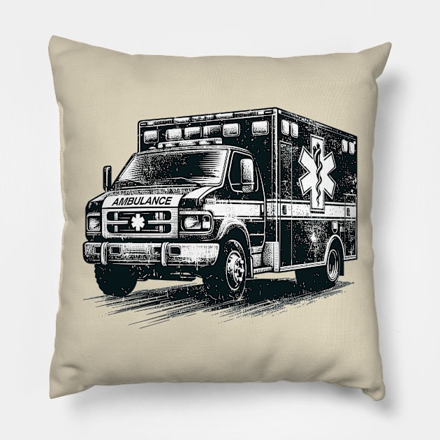 Ambulance Pillow by Vehicles-Art