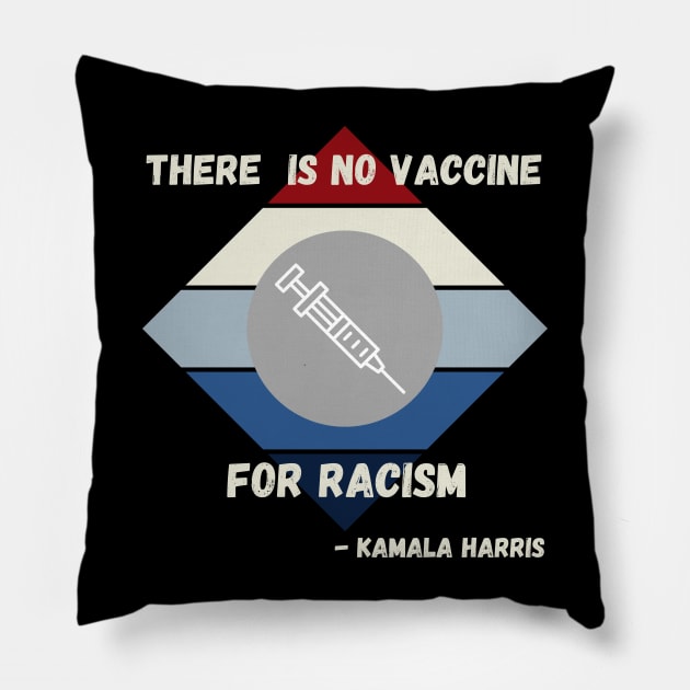 Kamala Harris Quote VP Debate No Vaccine For Racism Diamond Pillow by Lone Wolf Works