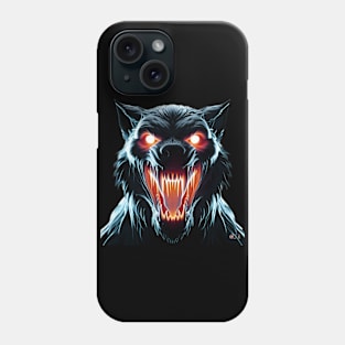 Wolf Glowing Eyes and Fangs by focusln Phone Case