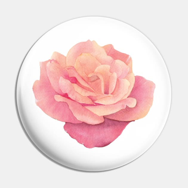 Watercolor rose Pin by RosanneCreates