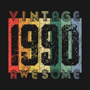30th Birthday Gift Retro Vintage Style Born in 1990 Design T-Shirt