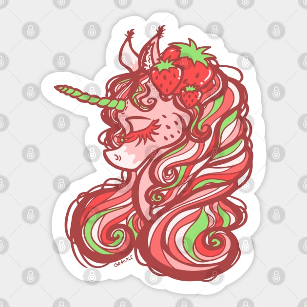 Strawberry Unicorn - Unicorn - Sticker