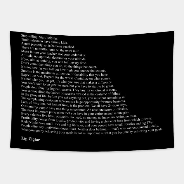 Zig Ziglar Quotes Tapestry by qqqueiru