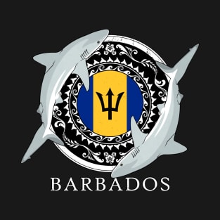 Caribbean Reef Shark Flag of Barbados T-Shirt