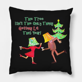 Getting Lit This Christmas Lampshade Drunk Funny Design Pillow