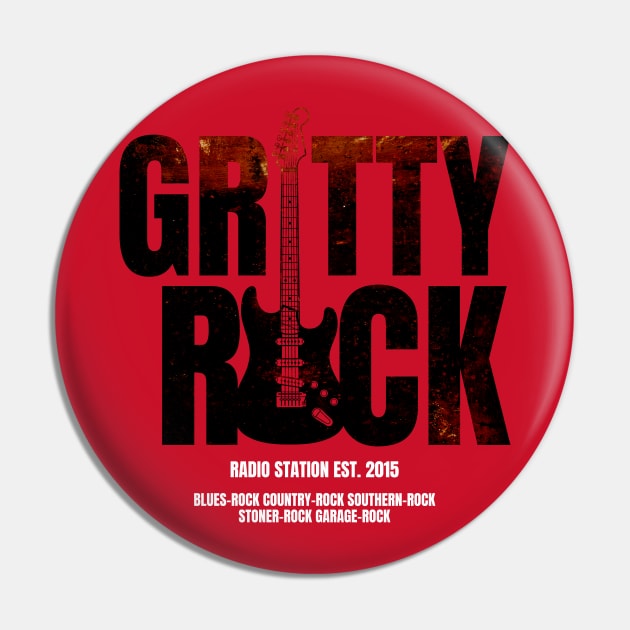 Gritty Rock Radio rusty logo Pin by Gritty Rock Radio