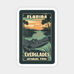 A Vintage Travel Art of the Everglades National Park - Florida - US Magnet