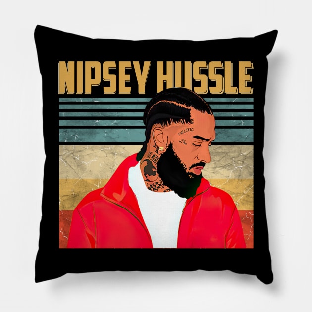 Nipsey Hussle's Lyrics And Life Picturing The Rapper's Story Pillow by ElenaBerryDesigns