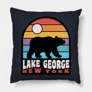 Lake George New York Adirondack Mountains Bear Badge Pillow