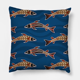 australian aboriginal art fish Pattern Pillow