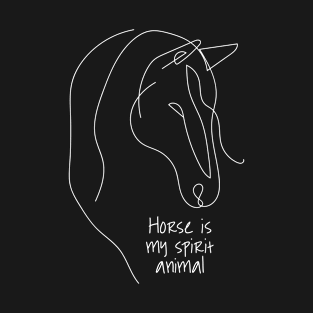 Horse is my spirit animal - Cute Horse Head On Black T-Shirt