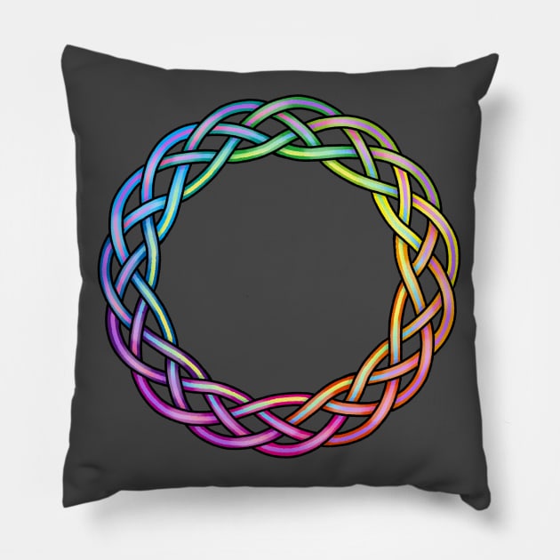 Rainbow Knot Pillow by Beth Wilson