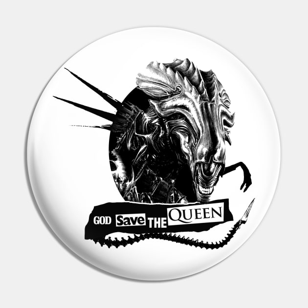 God Save The Queen: Alien Pin by Meca-artwork