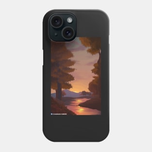 sunset on the river Phone Case