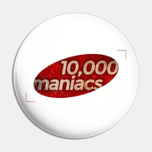 10,000 Maniacs - simple red elips vintage Pin