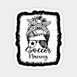 Soccer Nanny Vintage Leopard Messy Bun Bleached Magnet